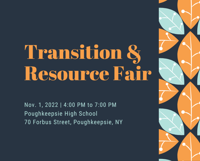 Graphic flyer titled Community Based Services Transition and Resource Fair