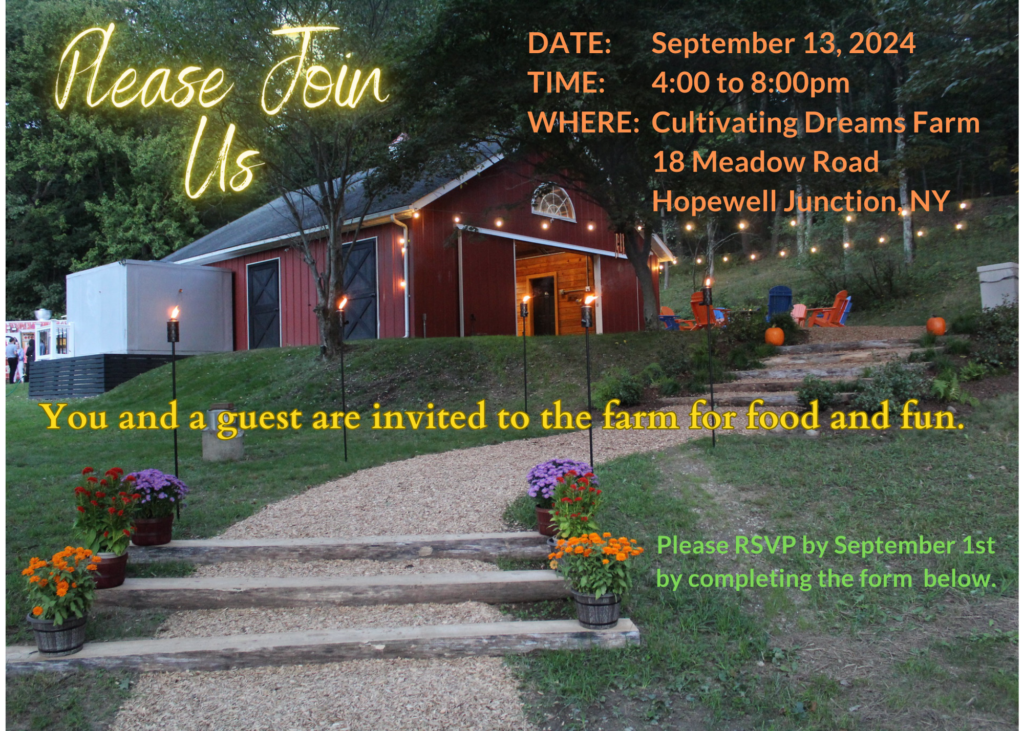 Please Join Us for Food and Fun at Cultivating Dreams Farm on Sept. 13.