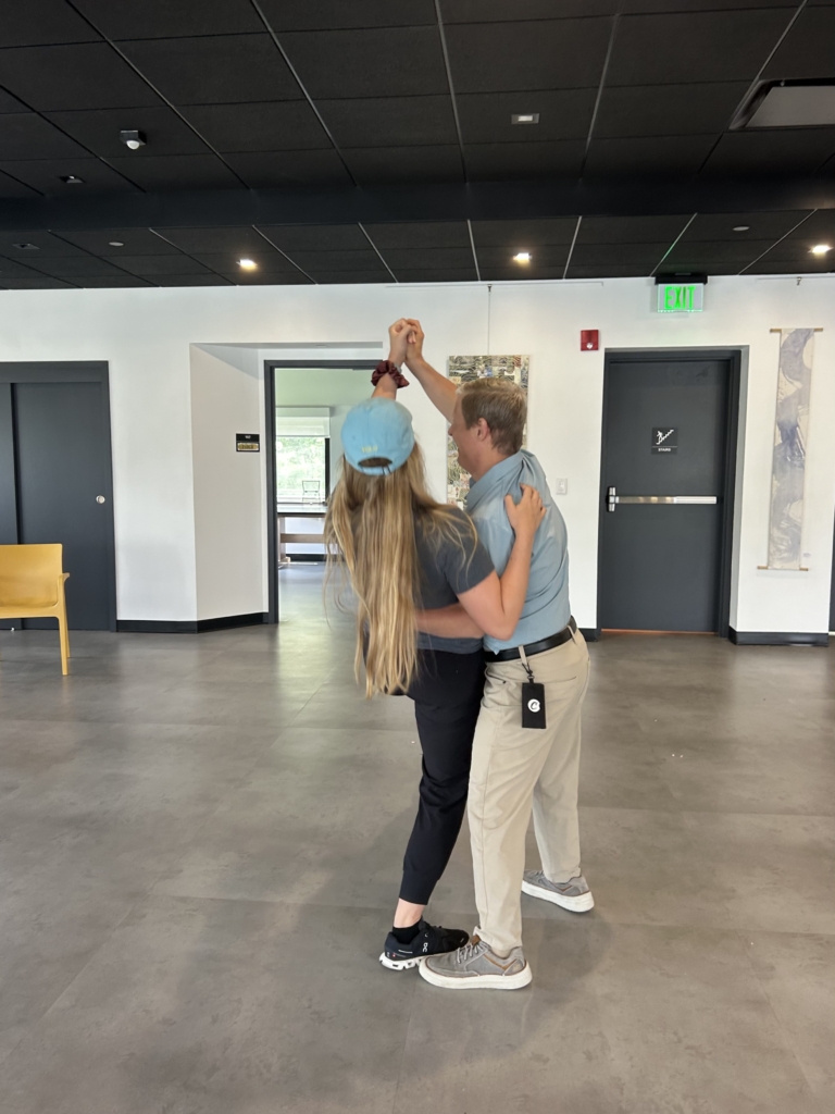 person with disabilities dances in theater class at InterArts Hudson Valley Arts Center.