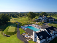 An aerial view of the club house, pool and greens of the Salem Golf Club in North Salem, NY